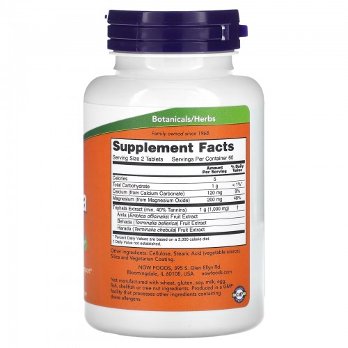 NOW Foods, трифала, 500 мг, 120 таблеток NOW Foods, трифала, 500 мг, 120 таблеток